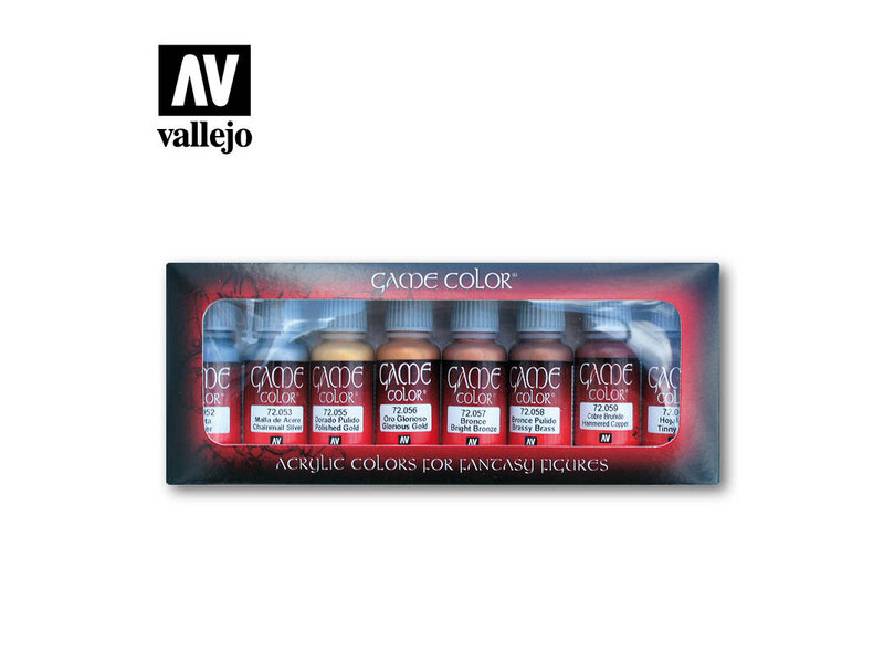 Vallejo Metallic Colorsgame Color Paint Set (8 Colors) (72.303)