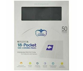Ultimate Guard SUltra Proreme Pages Side-Loading 18Pkt Grey 50Ct