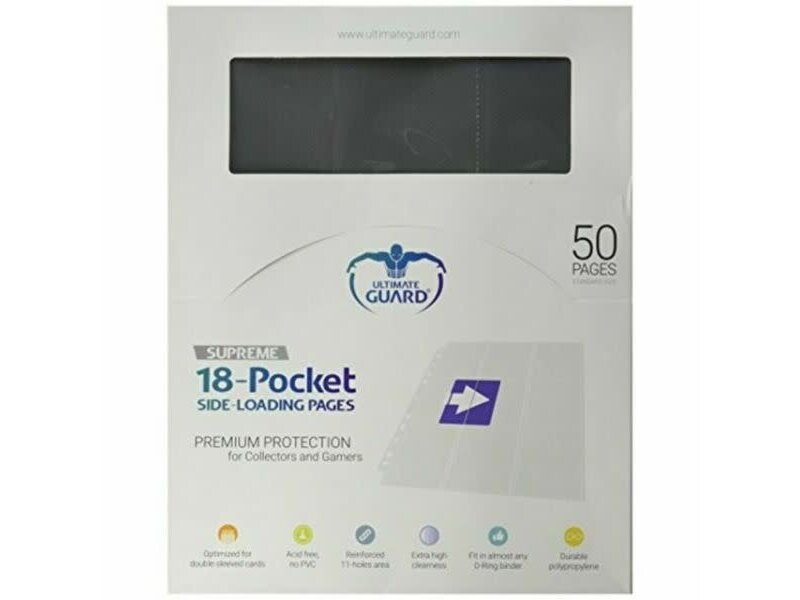 Ultimate Guard Ultimate Guard SUltra Proreme Pages Side-Loading 18Pkt Grey 50Ct