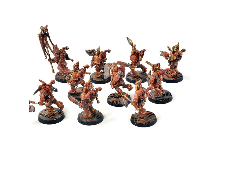Games Workshop CHAOS SPACE MARINES 10 Khorne Berserkers Converted #1 WELL PAINTED 40K