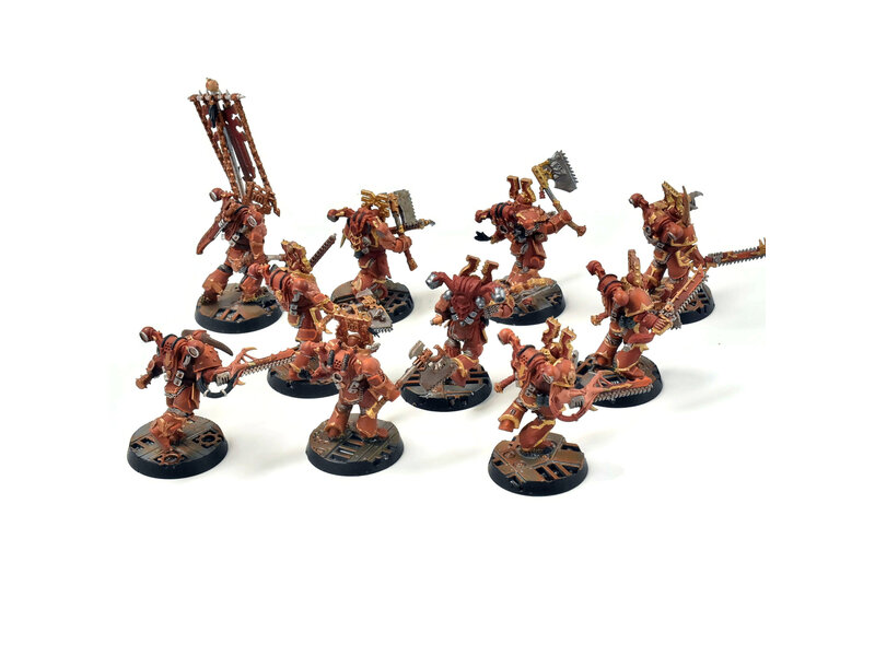 Games Workshop CHAOS SPACE MARINES 10 Khorne Berserkers Converted #1 WELL PAINTED 40K