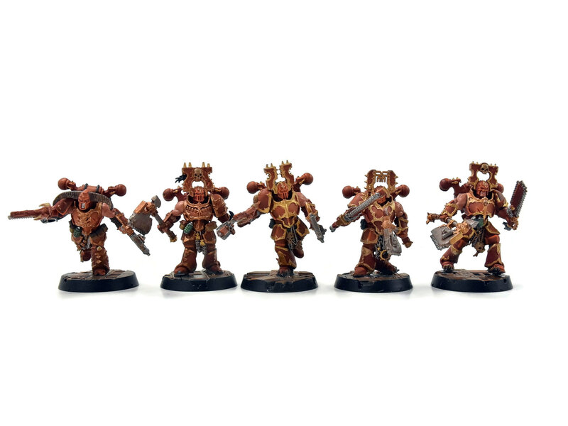 Games Workshop CHAOS SPACE MARINES 10 Khorne Berserkers Converted #1 WELL PAINTED 40K