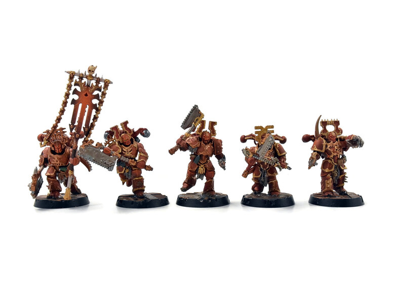 Games Workshop CHAOS SPACE MARINES 10 Khorne Berserkers Converted #1 WELL PAINTED 40K