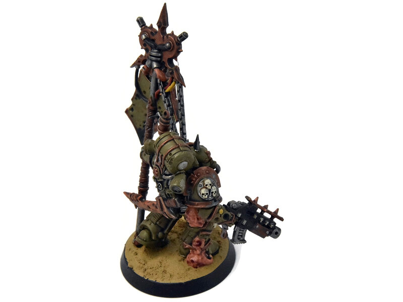 Games Workshop DEATH GUARD Plague Marine Icon Bearer #1 WELL PAINTED Warhammer 40K