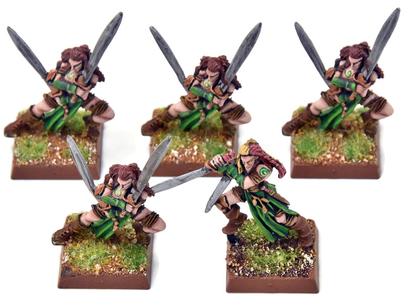 Games Workshop WOOD ELVES 5 Wardancer #1 METAL PRO PAINTED Fantasy