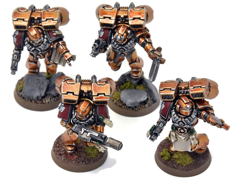 Games Workshop BLOOD ANGELS 4 Vanguard Veterans #44 Sanguinary WELL PAINTED Warhammer 40K