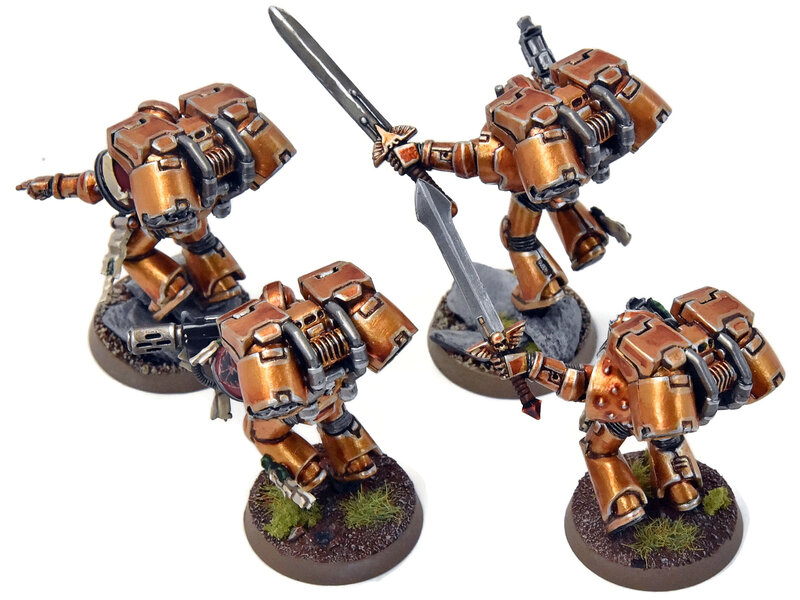 Games Workshop BLOOD ANGELS 4 Vanguard Veterans #44 Sanguinary WELL PAINTED Warhammer 40K