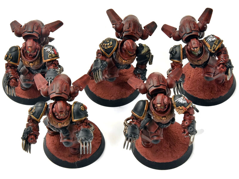 Games Workshop BLOOD ANGELS 5 Assault intercessors with Jump pack #1 WELL PAINTED 40K