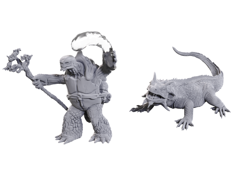 Wizkids D&D Unpainted Minis WV24 Tortle Druid & Wild Shape Giant Lizard