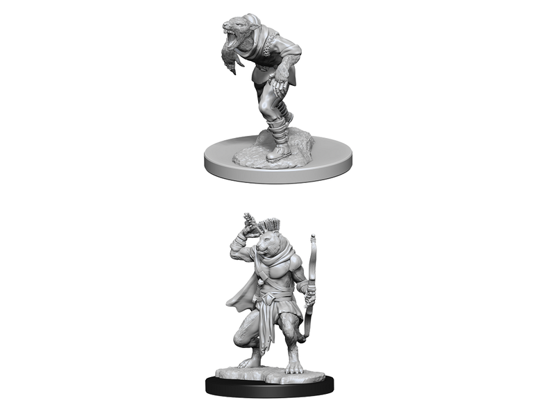 Wizkids D&D Unpainted Minis Wv11 Wererat And Weretiger