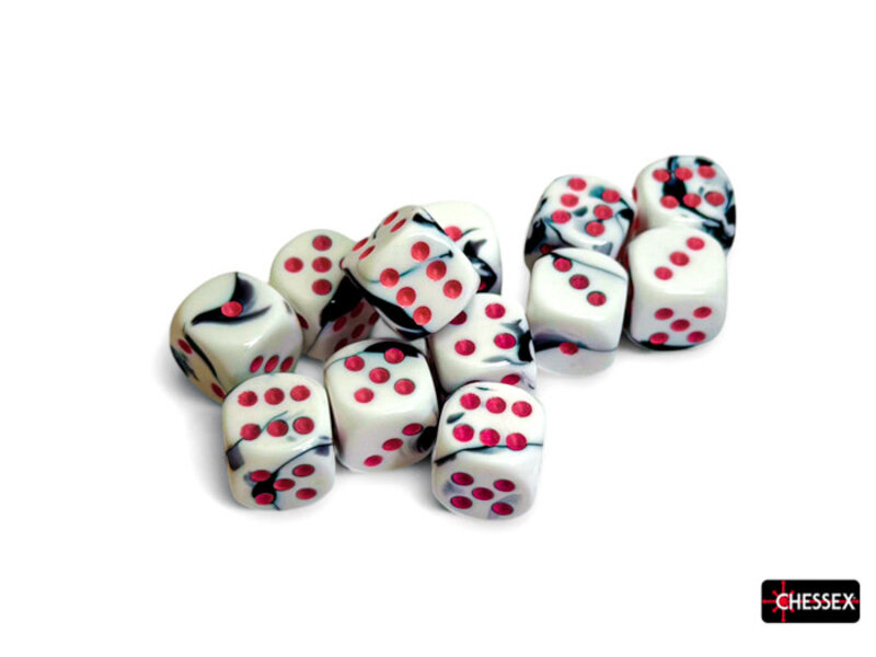 Chessex Gemini 12d6 Black-white/pink 16mm