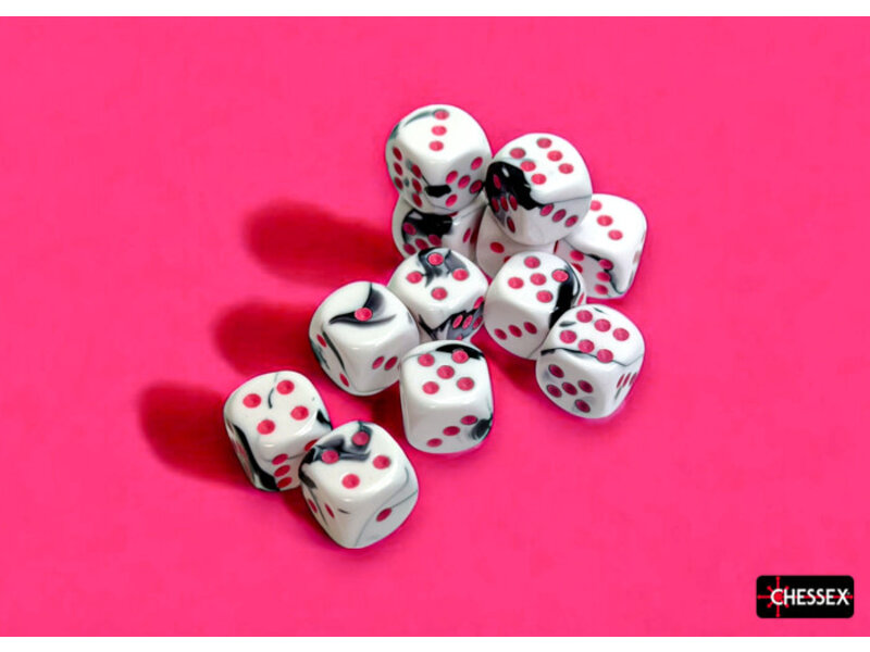 Chessex Gemini 12d6 Black-white/pink 16mm
