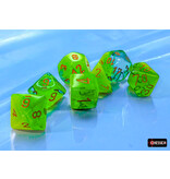 Chessex Gemini 7-die Set Plasma Green- Teal/orange Luminary