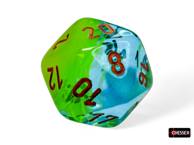 Chessex Gemini 7-die Set Plasma Green- Teal/orange Luminary