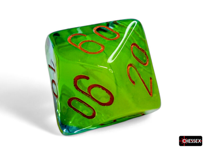 Chessex Gemini 7-die Set Plasma Green- Teal/orange Luminary