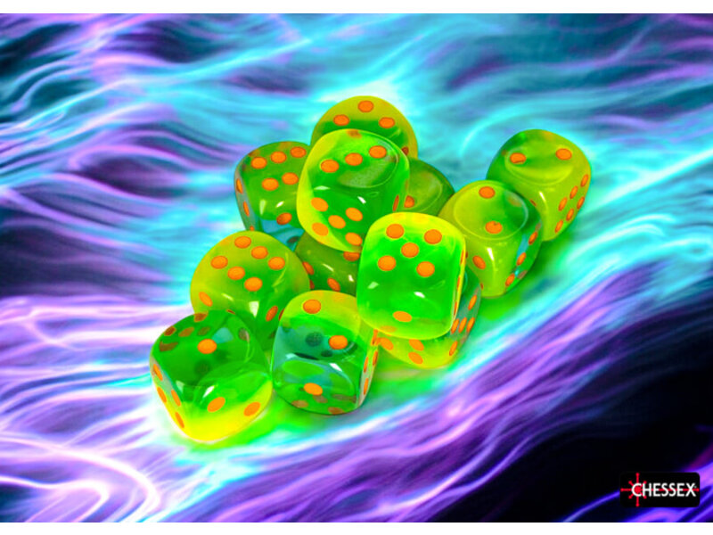 Chessex Gemini 12d6 Plasma Green-teal/orange Luminary 16mm