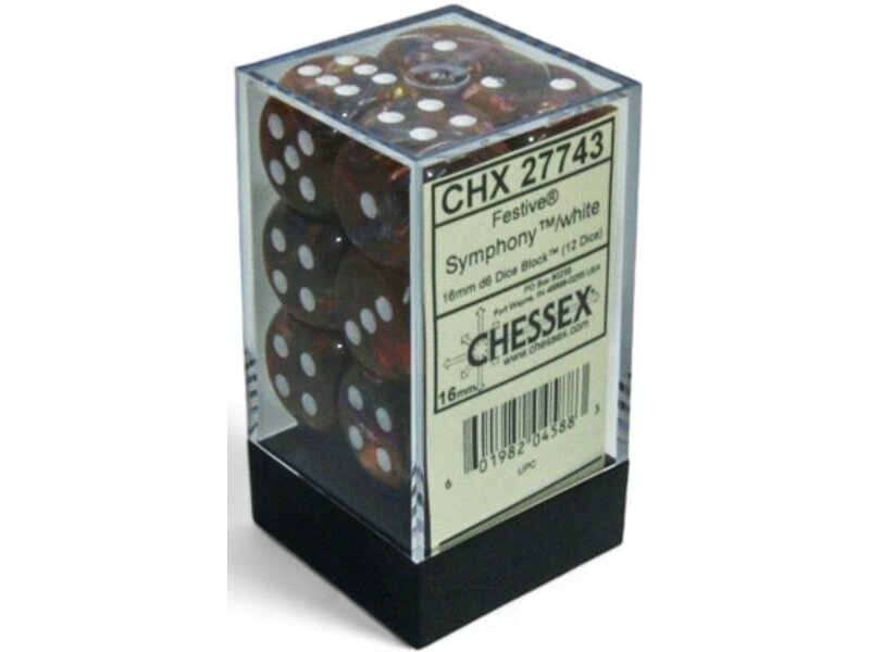 Chessex Festive 12d6 Symphony/white 16mm
