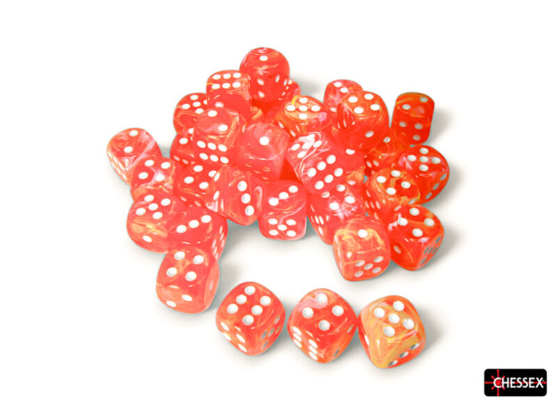 Chessex Festive 36d6 Dahlia/white Luminary 12mm