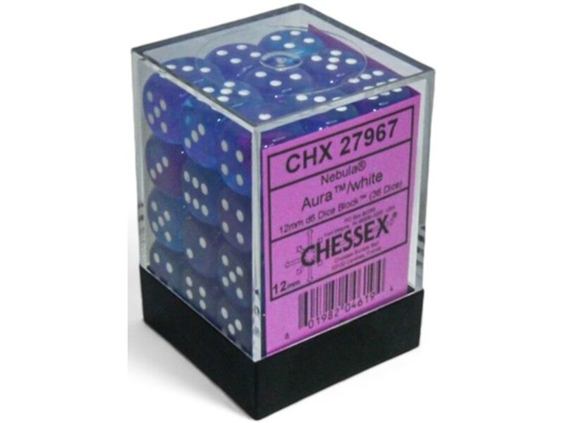 Chessex Nebula 36d6 Aura/white Luminary 12mm