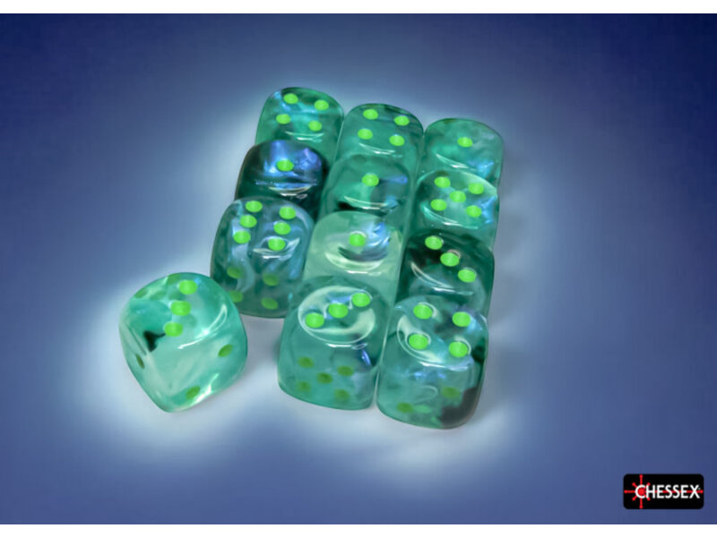 Chessex Borealis 12d6 Kelp/light Green Luminary 16mm