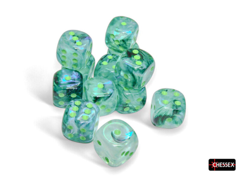 Chessex Borealis 12d6 Kelp/light Green Luminary 16mm