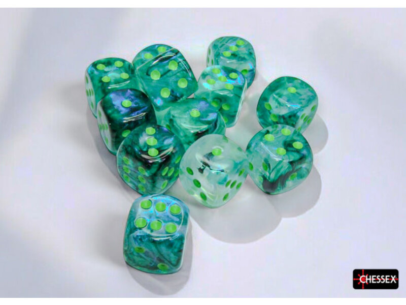 Chessex Borealis 12d6 Kelp/light Green Luminary 16mm