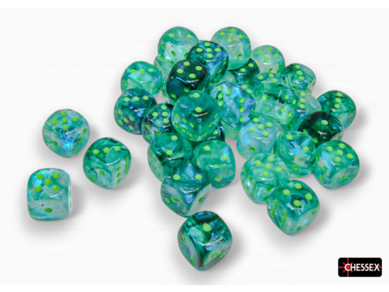 Chessex Borealis 36d6 Kelp/light Green Luminary 12mm