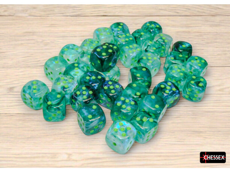 Chessex Borealis 36d6 Kelp/light Green Luminary 12mm