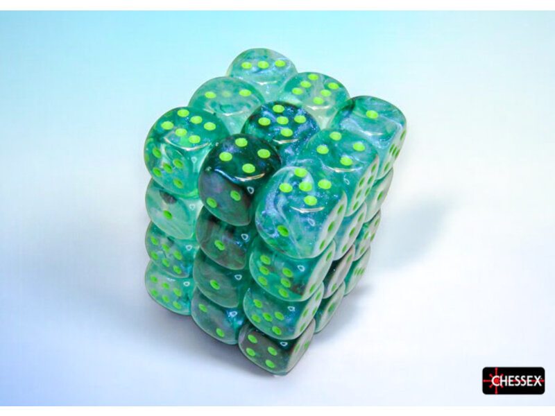 Chessex Borealis 36d6 Kelp/light Green Luminary 12mm