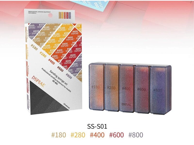 Dspiae DSPIAE #180-#800 Sanding Sponge 30Pcs