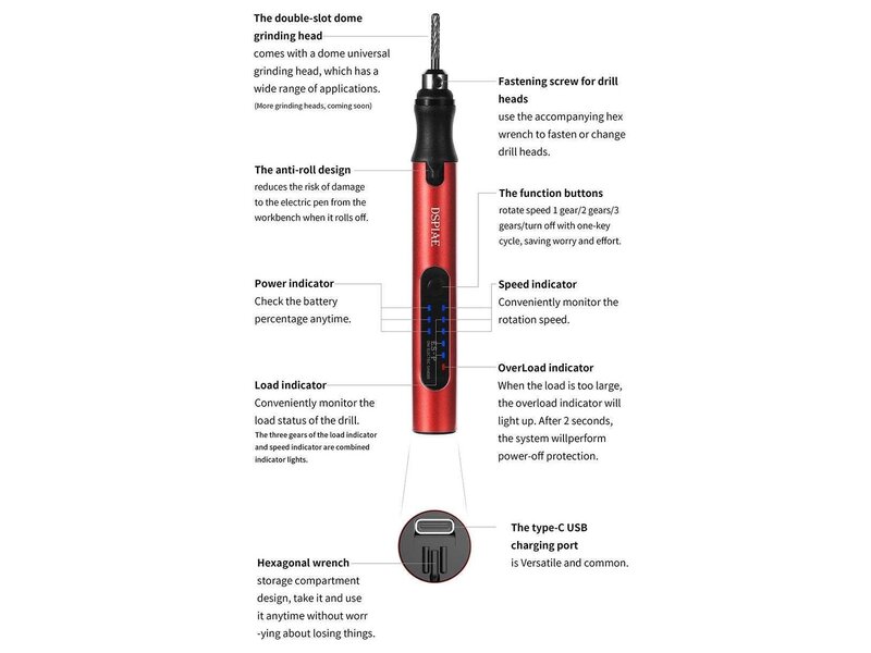 Dspiae DSPIAE Portable Electric Sanding Pen