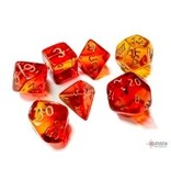 Chessex Gemini 7-die Set Translucent Red- Yellow/gold