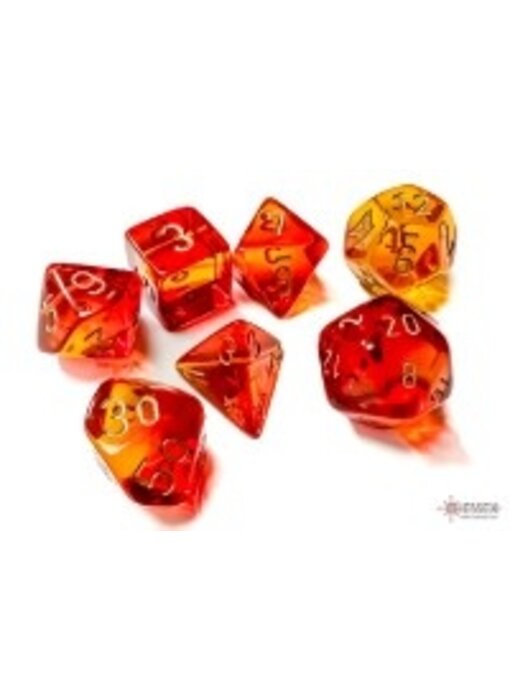 Gemini 7-die Set Translucent Red- Yellow/gold