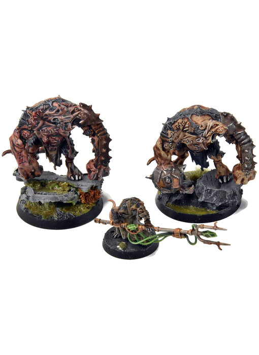 SKAVEN 2 Rat Ogors & packmaster #12 WELL PAINTED Warhammer Fantasy
