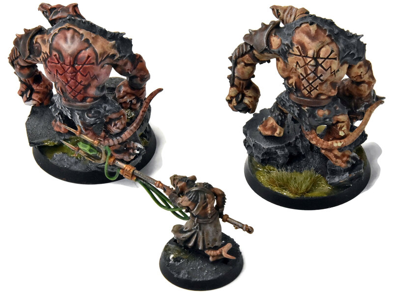 Games Workshop SKAVEN 2 Rat Ogors & packmaster #12 WELL PAINTED Warhammer Fantasy