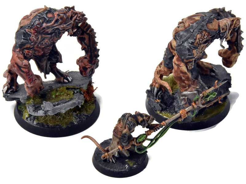 Games Workshop SKAVEN 2 Rat Ogors & packmaster #12 WELL PAINTED Warhammer Fantasy