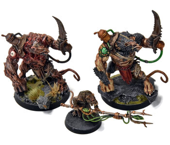 SKAVEN 2 Rat Ogors & packmaster #11 WELL PAINTED Warhammer Sigmar