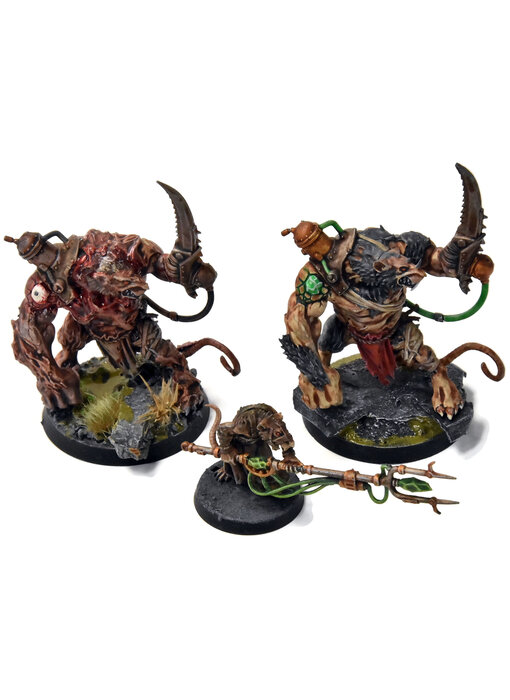 SKAVEN 2 Rat Ogors & packmaster #11 WELL PAINTED Warhammer Sigmar
