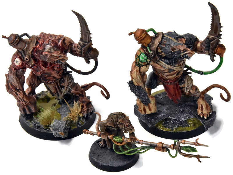 Games Workshop SKAVEN 2 Rat Ogors & packmaster #11 WELL PAINTED Warhammer Sigmar