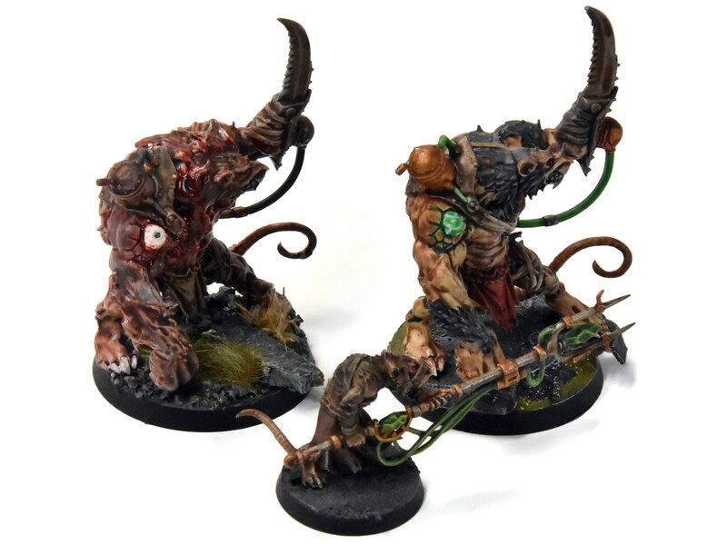 Games Workshop SKAVEN 2 Rat Ogors & packmaster #11 WELL PAINTED Warhammer Sigmar