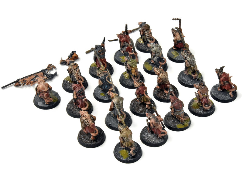 Games Workshop SKAVEN 20 Clanrats #5 WELL PAINTED Broken & Missing Bits Warhammer Sigmar