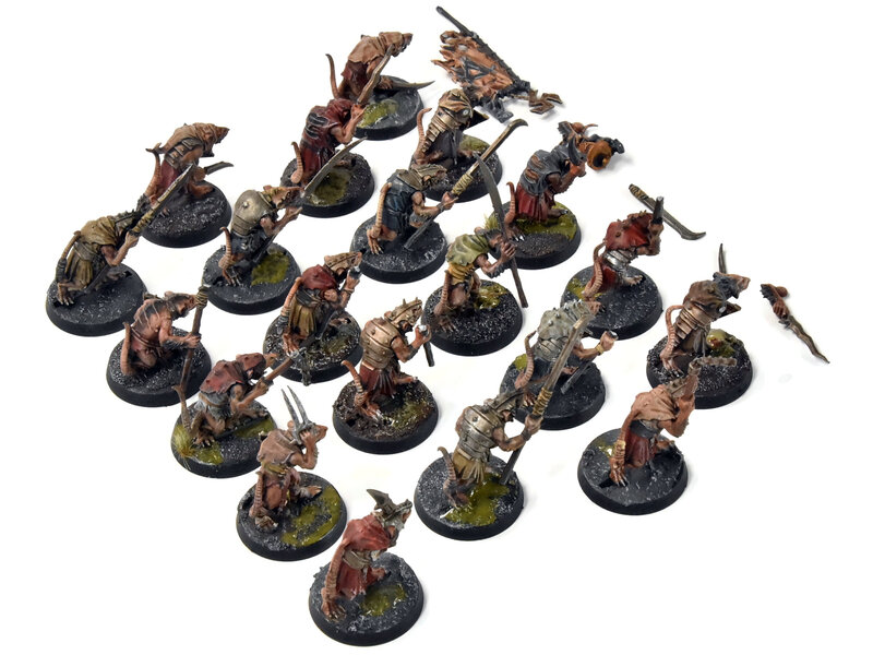 Games Workshop SKAVEN 20 Clanrats #5 WELL PAINTED Broken & Missing Bits Warhammer Sigmar