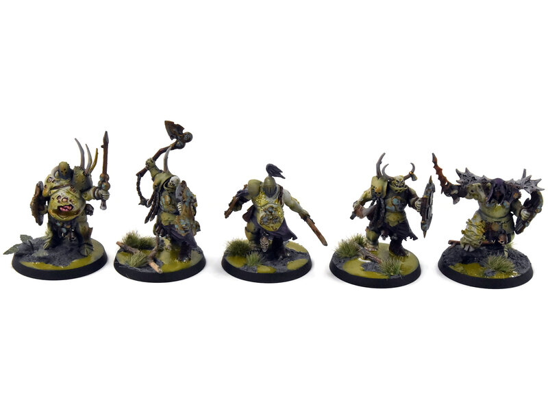 Games Workshop MAGGOTKIN OF NURGLE 5 Putrid Blightkings #1 Converted WELL PAINTED Sigmar