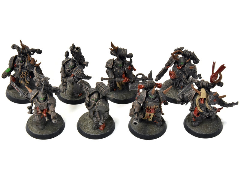 Games Workshop DEATH GUARD 8 Plague Marines #2 Warhammer 40K WELL PAINTED