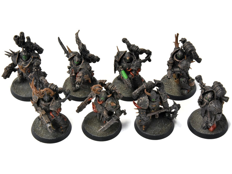 Games Workshop DEATH GUARD 8 Plague Marines #1 Warhammer 40K WELL PAINTED
