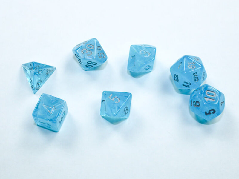 Chessex Mini Luminary 7-Die Set Sky/Silver