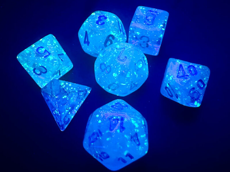 Chessex Mini Luminary 7-Die Set Sky/Silver