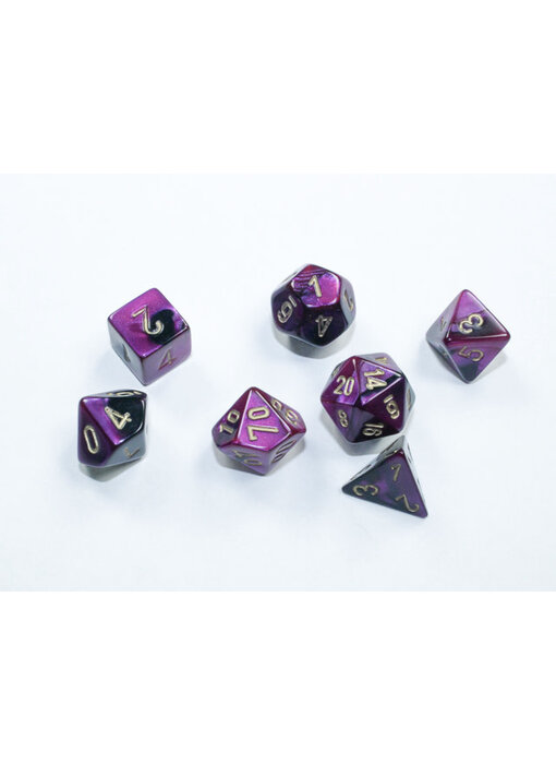 Mini Gemini 7-Die Set Black-Purple/Gold (CHX20640)