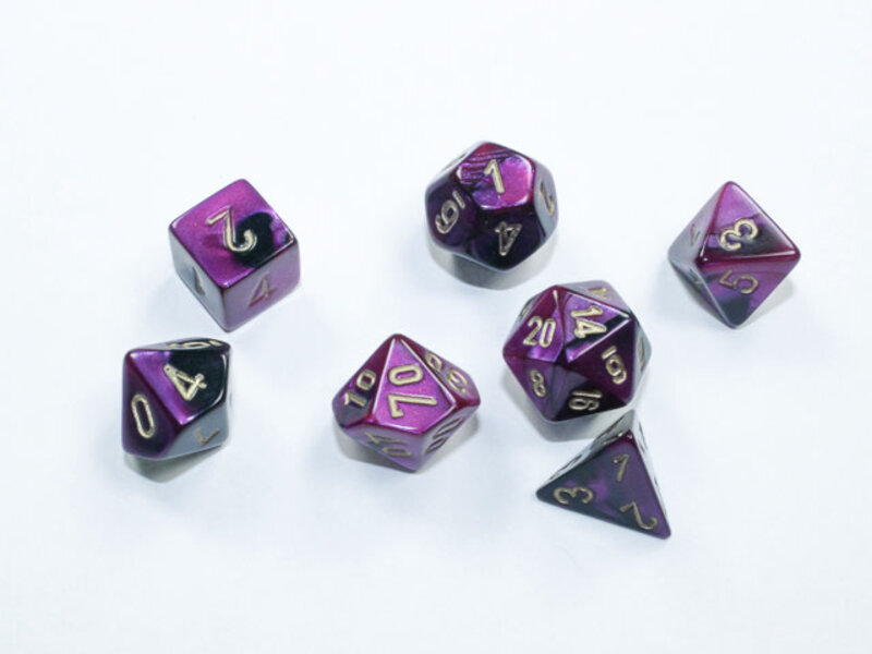 Chessex Mini Gemini 7-Die Set Black-Purple/Gold (CHX20640)