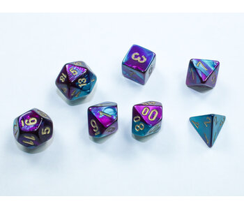 Mini Gemini 7-Die Set Purple-Teal/Gold